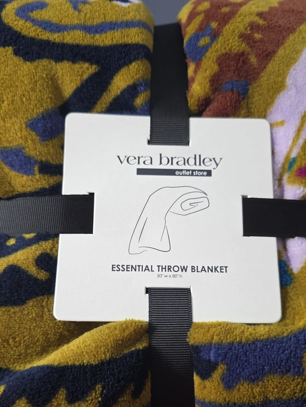 Vera Bradley Olive Multicolor Paisley Floral Throw